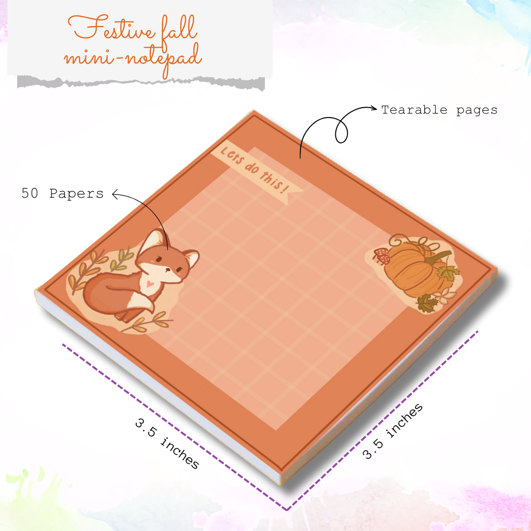 Festive fall mini-notepad