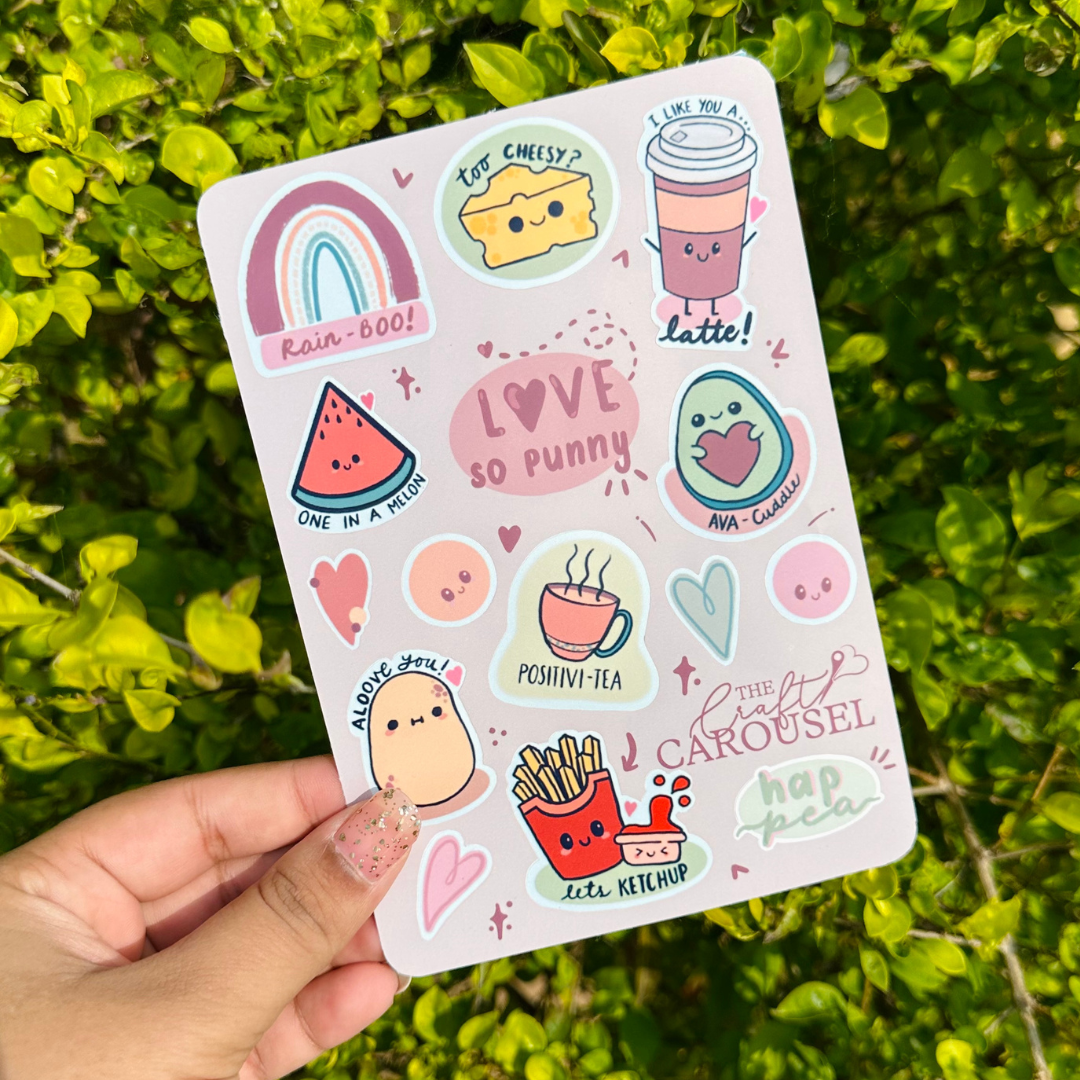 A Love so punny sticker sheet