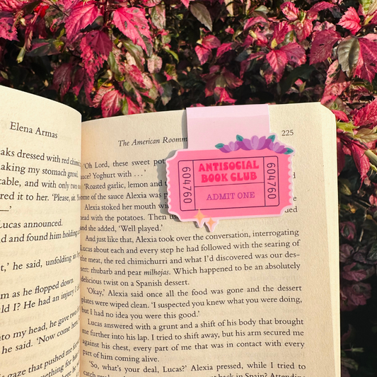 Anti-social book club magnetic bookmark