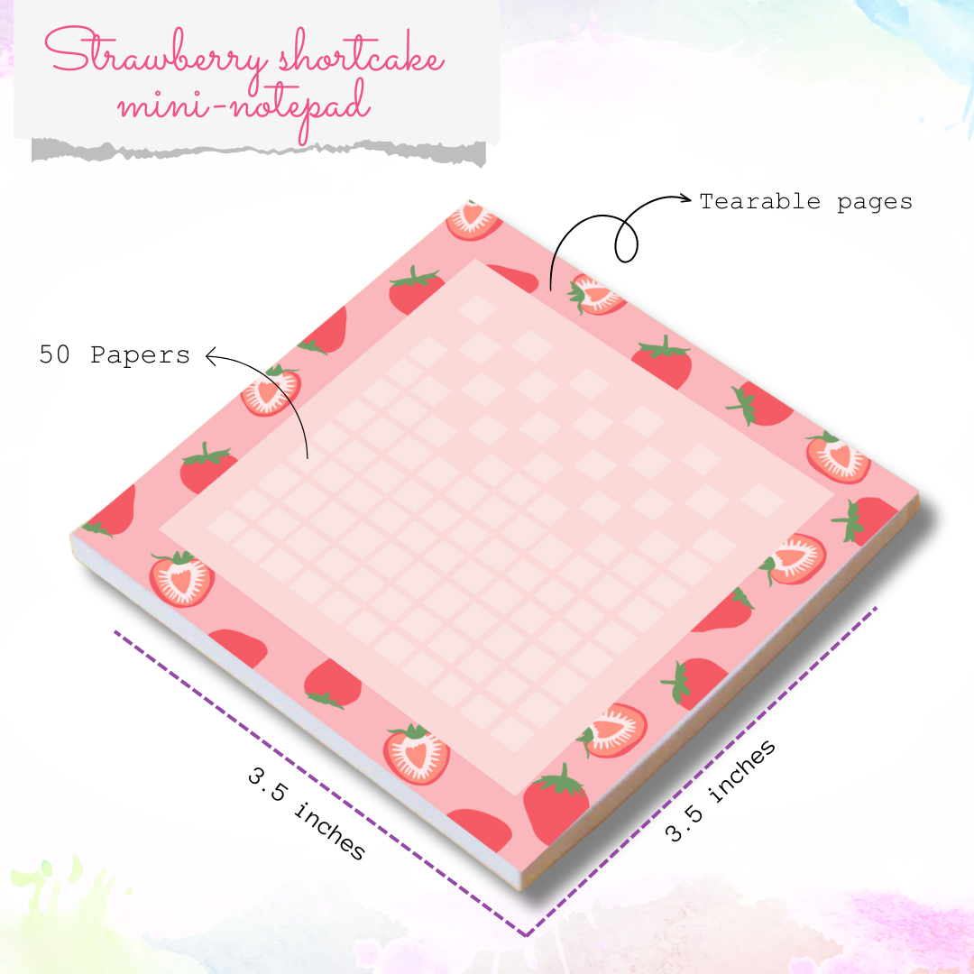 Strawberry shortcake mini-notepad